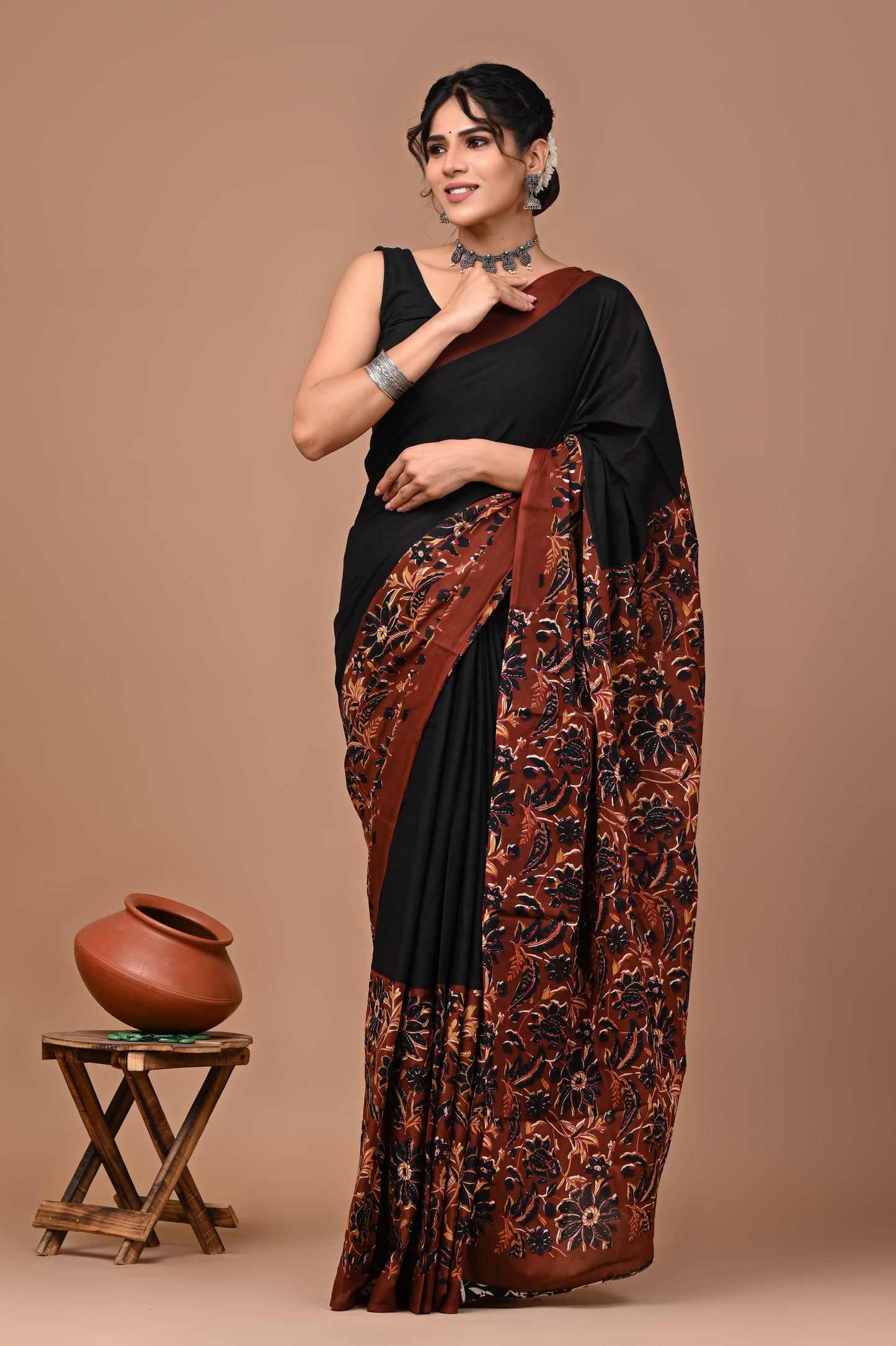 Premium Cotton Saree with Blouse Piece (BACS04)