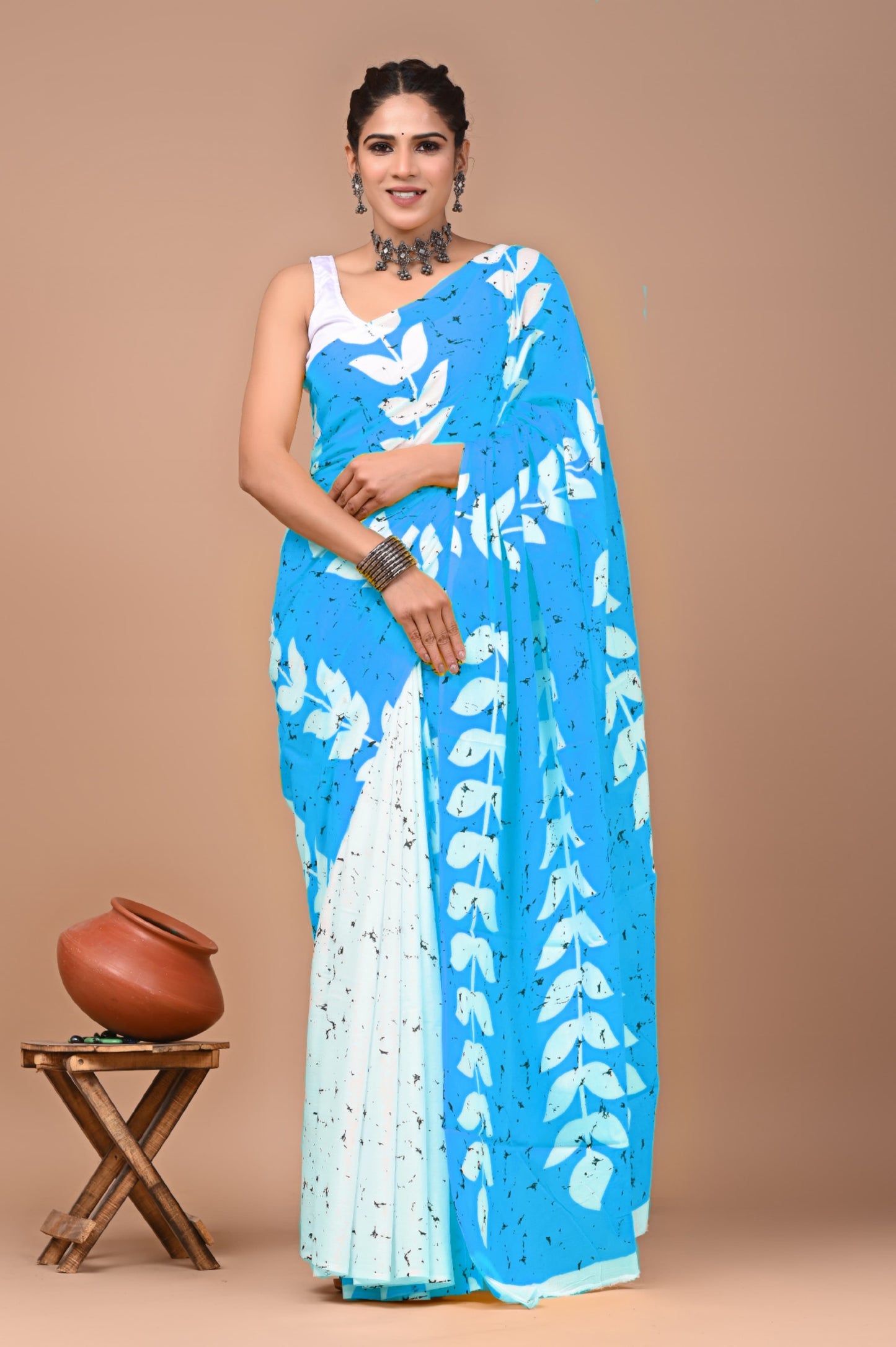 Premium Cotton Saree with Blouse Piece (BACS02)