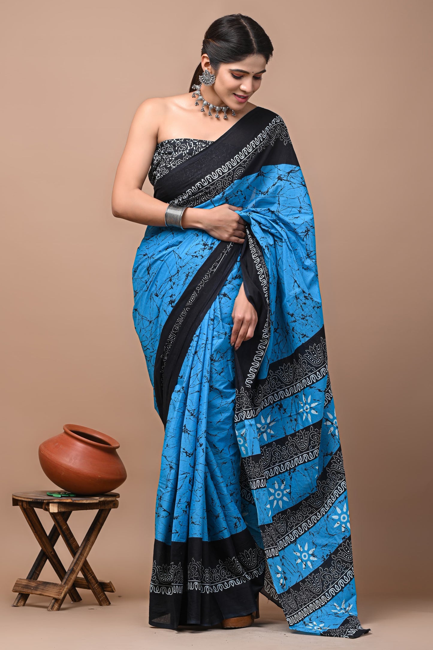Premium Cotton Saree with Blouse Piece (BACS41)