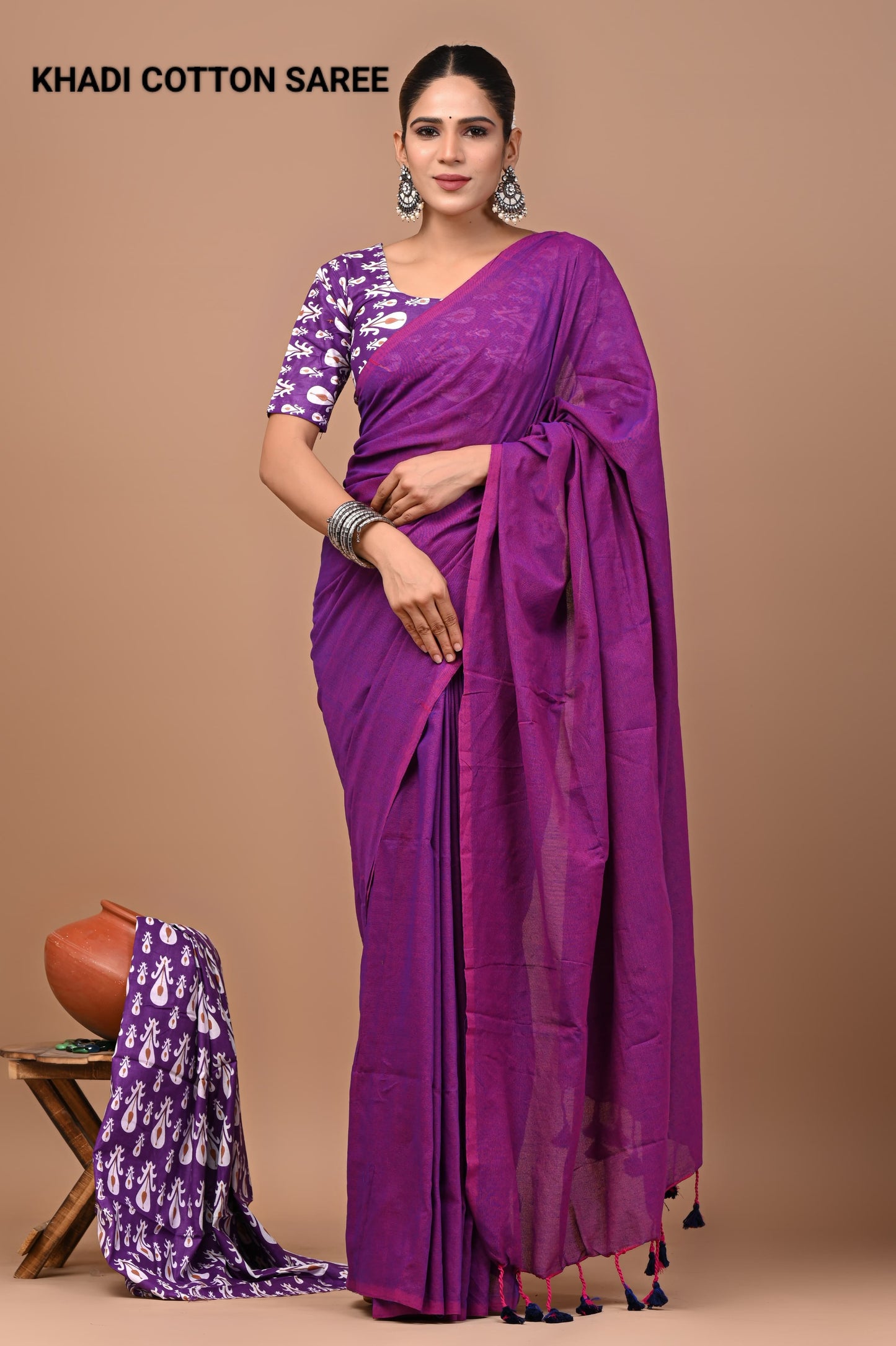 Premium Khadi Cotton Saree Extra Blouse Piece (BAKCS01)