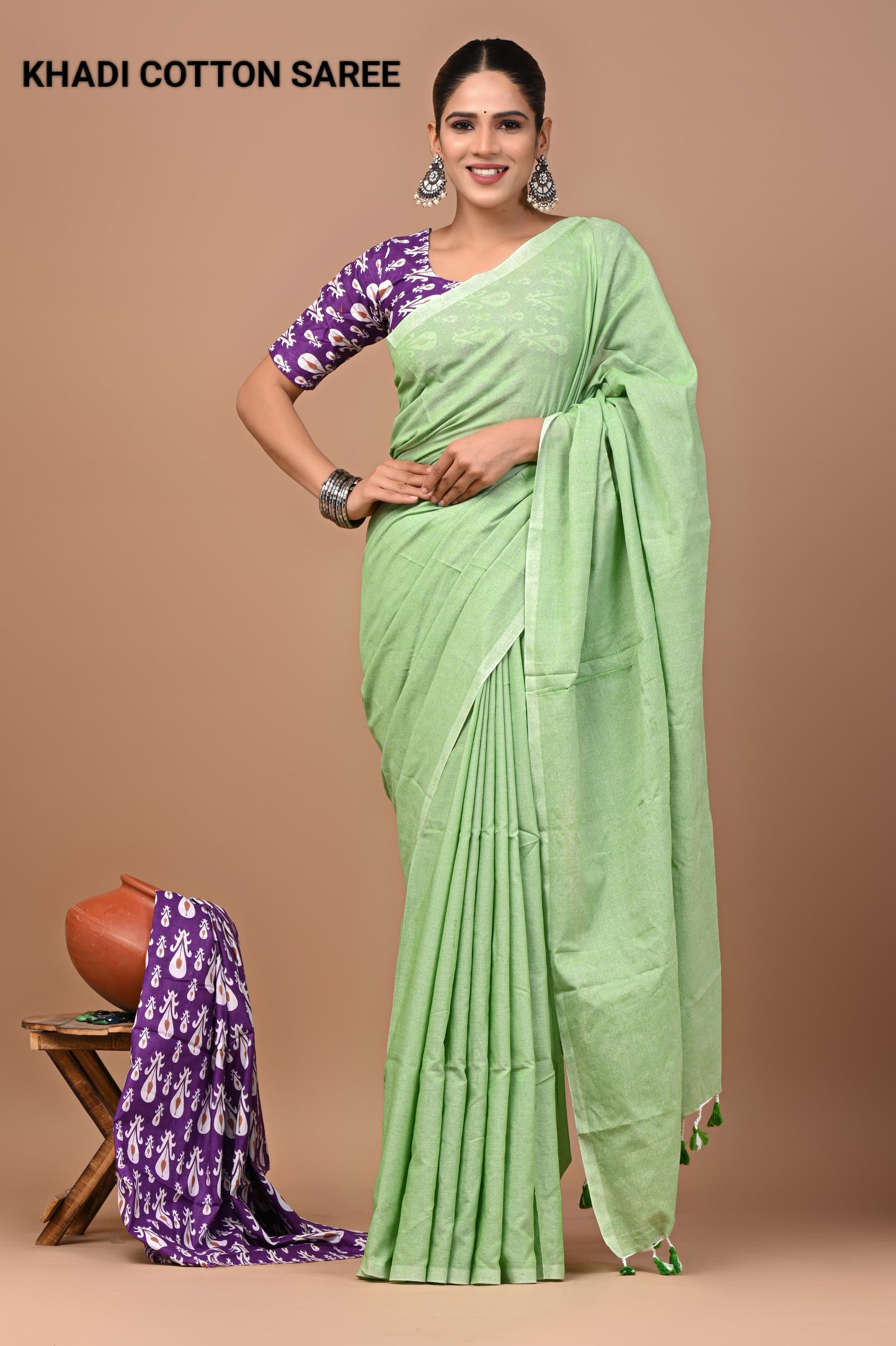 Premium Khadi Cotton Saree Extra Blouse Piece (BAKCS17)