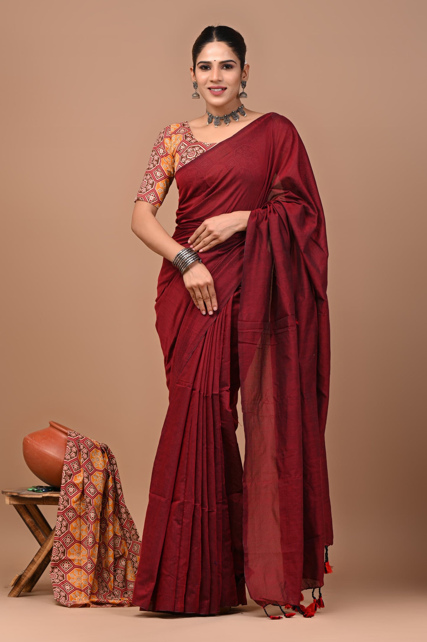 Premium Khadi Cotton Saree Extra Blouse Piece (BAKCS16)