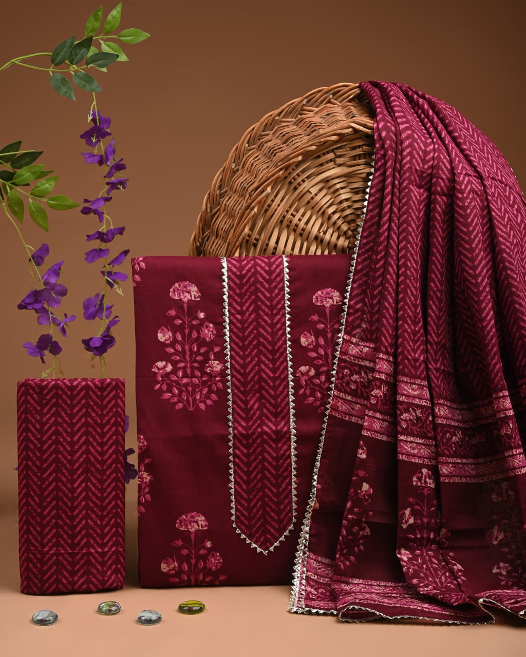 Premium Cotton Suit Set with Gota Patti Work (BACOTGH19)