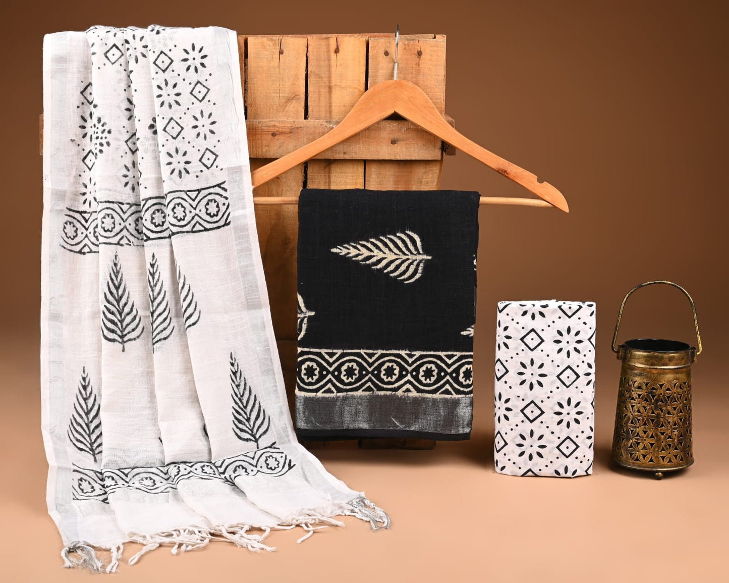Premium Linen‑Cotton Suit with Zari Border (BACLS11)