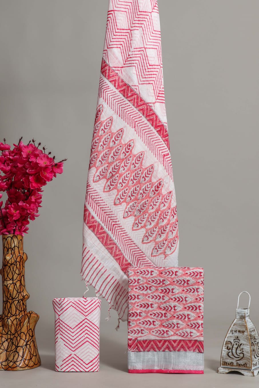 Premium Linen‑Cotton Suit with Zari Border (BACLS50)