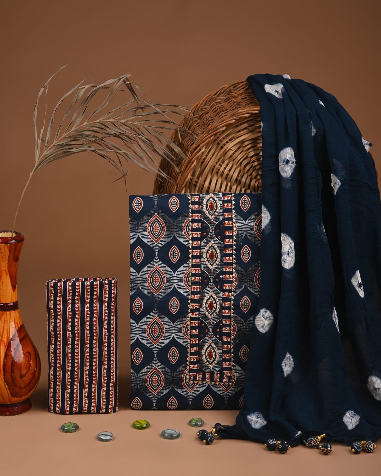 Premium Cotton Suit with Chiffon Dupatta – Zari Gotapatti Work (BACOTGC69)