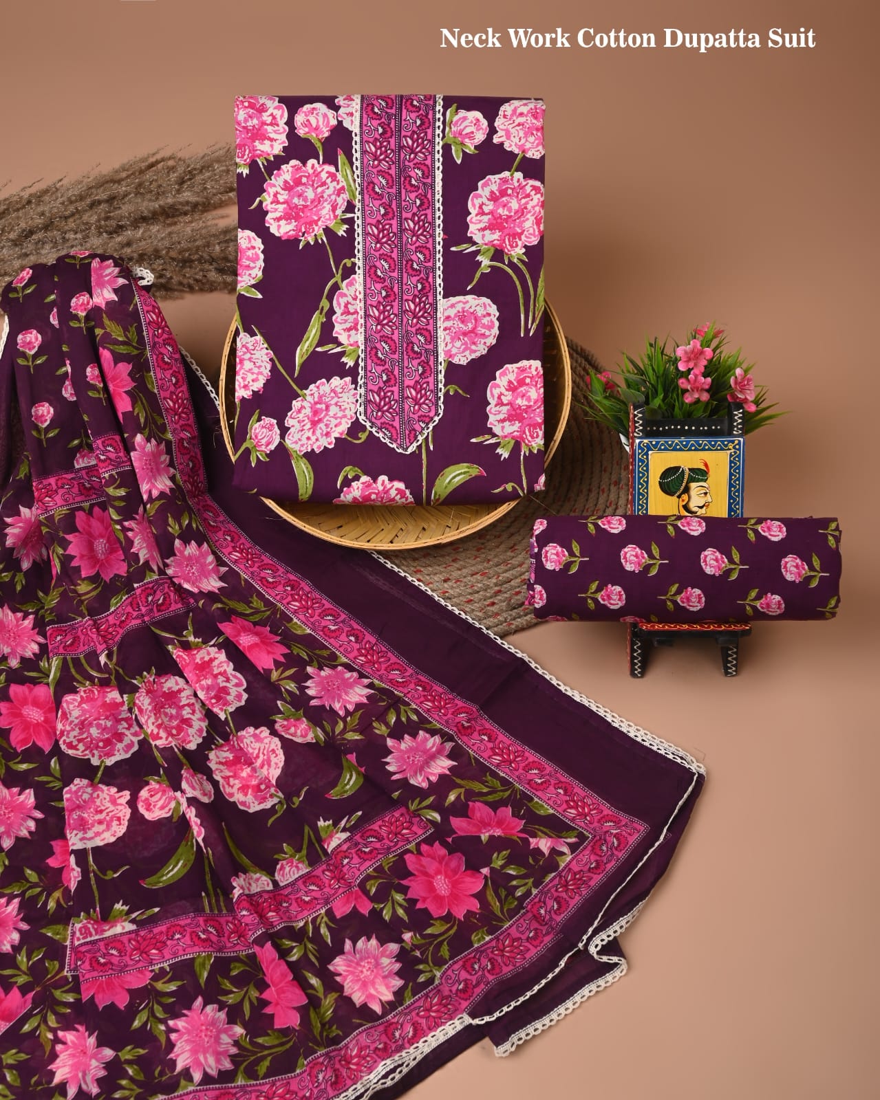 Premium Cotton Suit Set with Gota Patti Work (BACOTGH07)