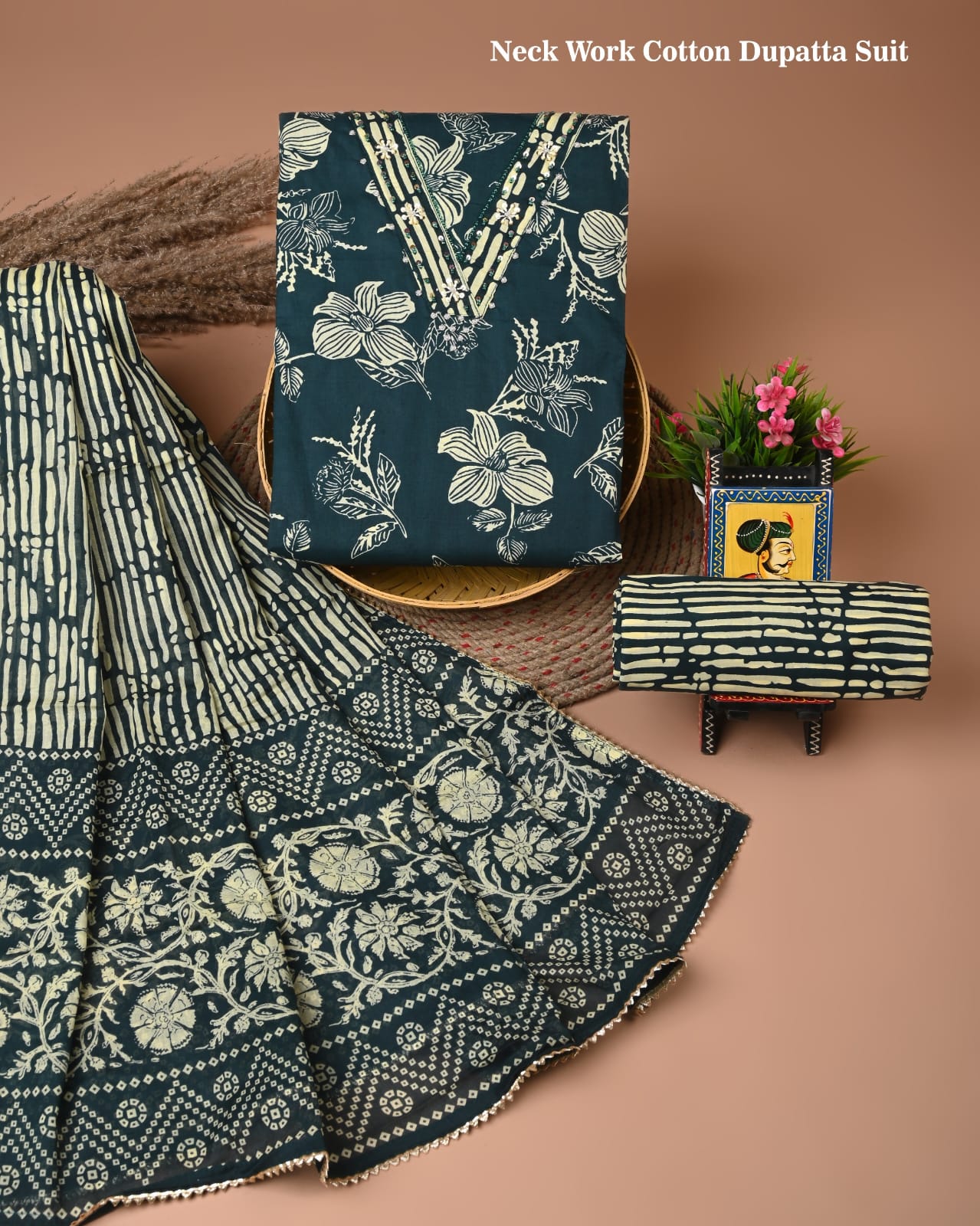 Premium Cotton Suit Set with Gota Patti Work (BACOTGH35)