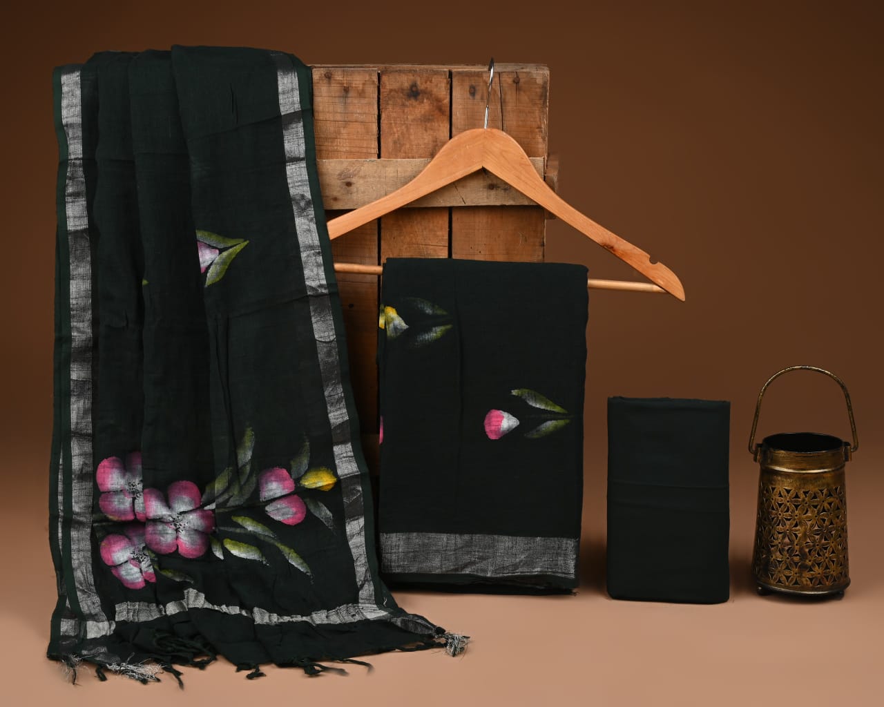 Premium Linen‑Cotton Suit with Zari Border (BACLS20)