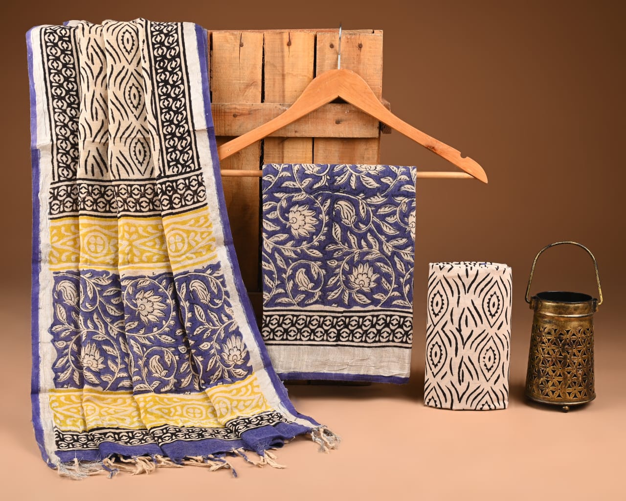 Premium Linen‑Cotton Suit with Zari Border (BACLS46)