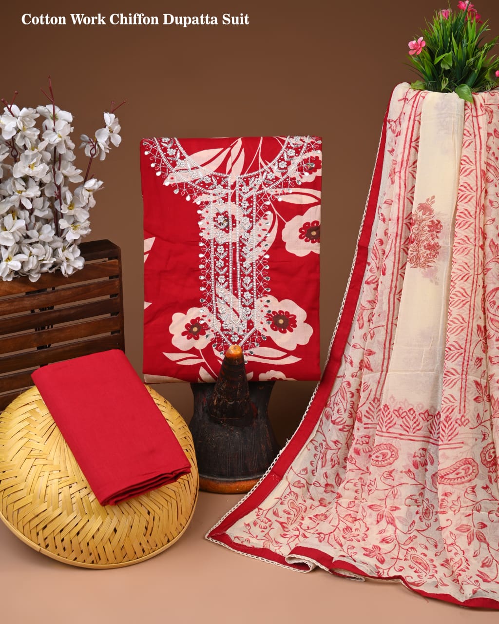 Premium Cotton Suit with Chiffon Dupatta – Zari Gotapatti Work (BACOTGC20)