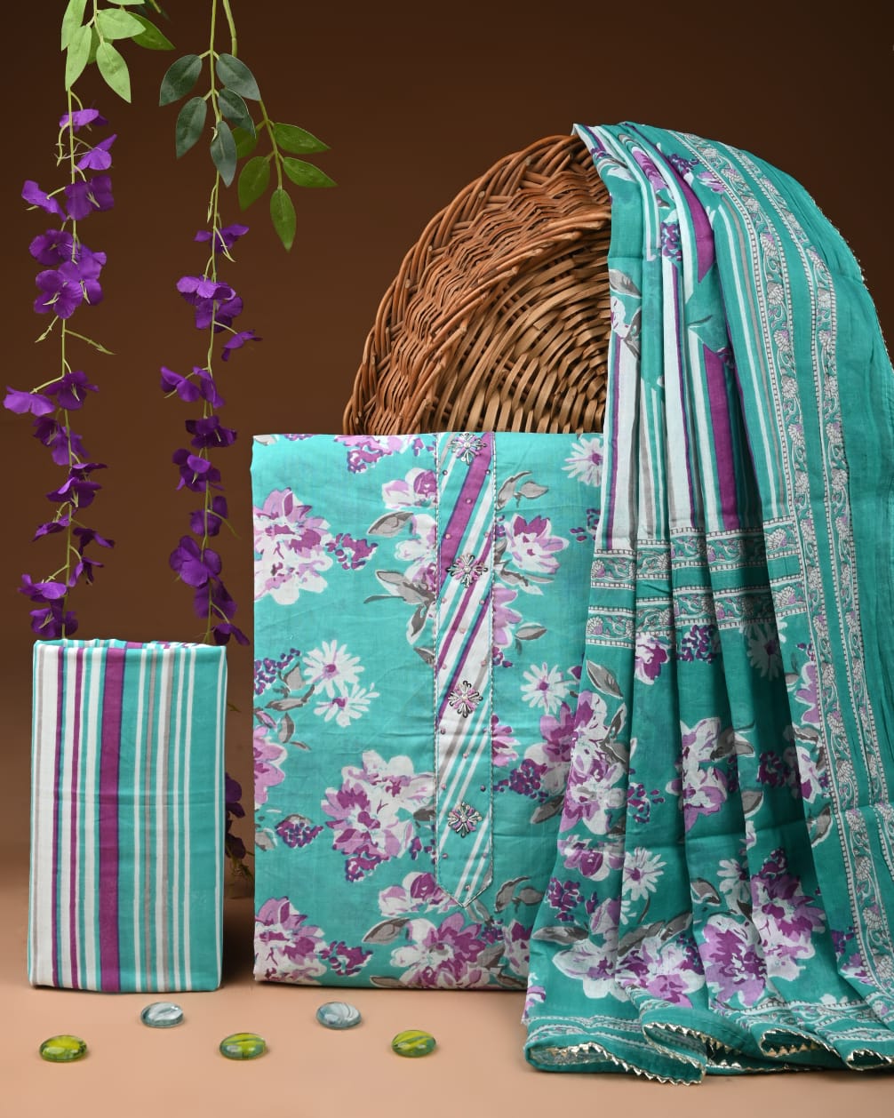 Premium Cotton Suit Set with Gota Patti Work (BACOTGH11)