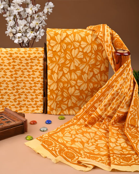 Premium Hand Block printed Cotton Suits With Cotton Dupatta (BACOTCO20)