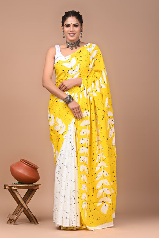 Premium Cotton Saree with Blouse Piece (BACS01)