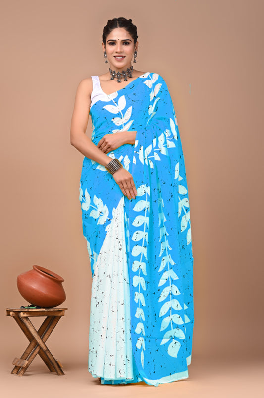 Premium Cotton Saree with Blouse Piece (BACS02)