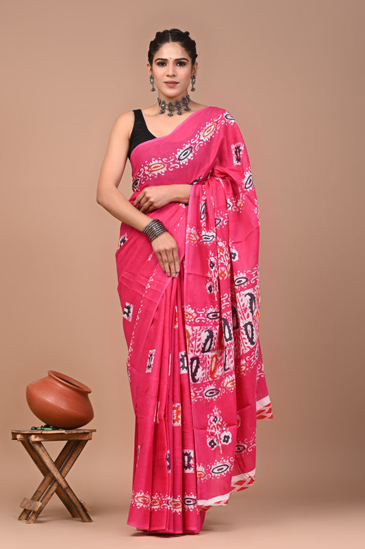 Premium Cotton Saree with Blouse Piece (BACS06)
