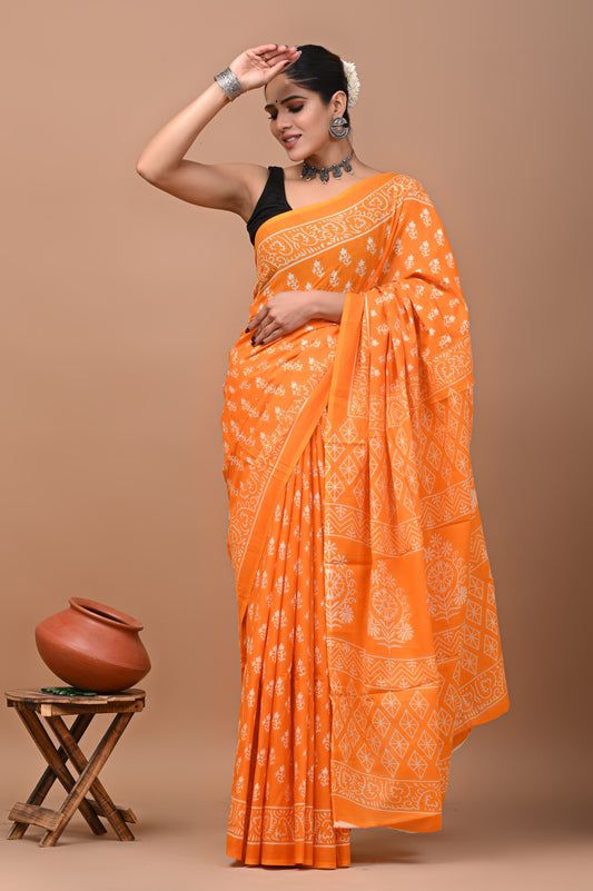Premium Cotton Saree with Blouse Piece (BACS11)