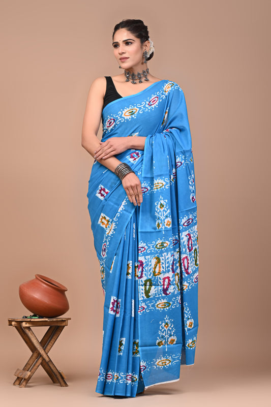 Premium Cotton Saree with Blouse Piece (BACS14)