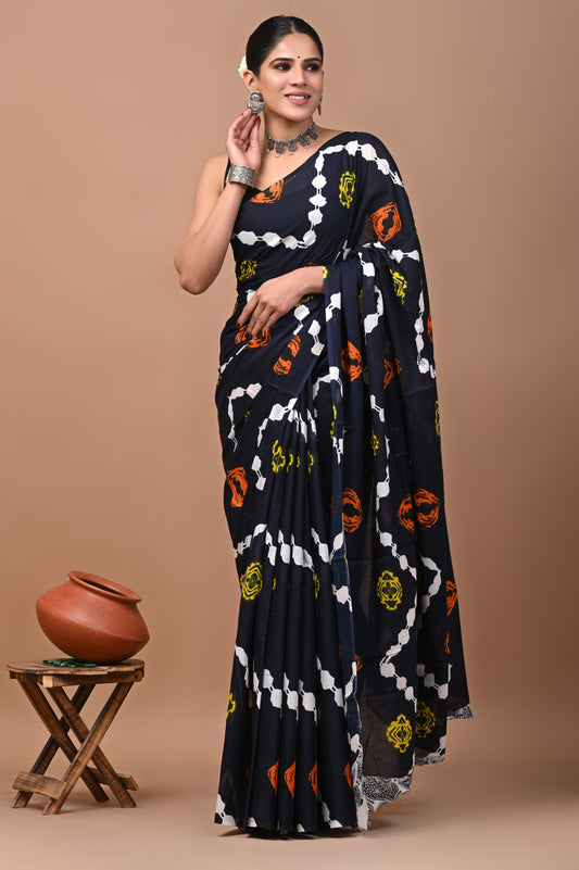 Premium Cotton Saree with Blouse Piece (BACS16)