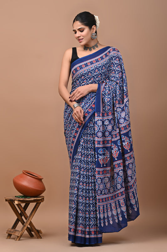 Premium Cotton Saree with Blouse Piece (BACS17)