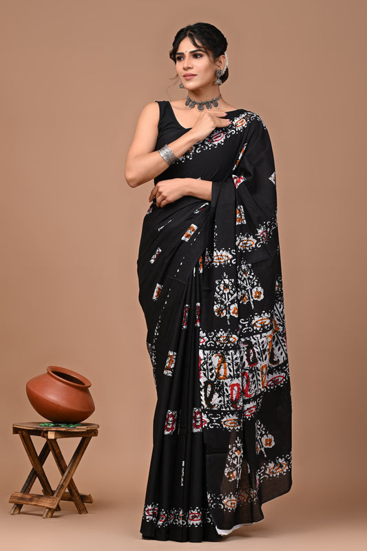 Premium Cotton Saree with Blouse Piece (BACS23)