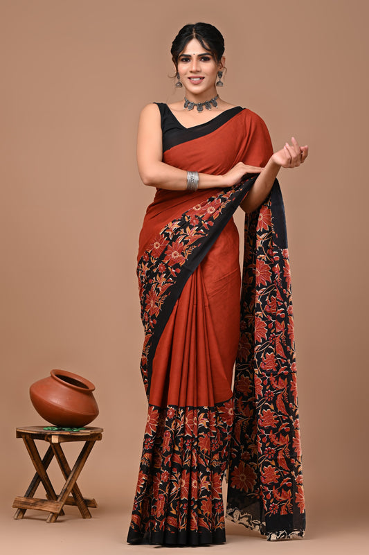 Premium Cotton Saree with Blouse Piece (BACS26)
