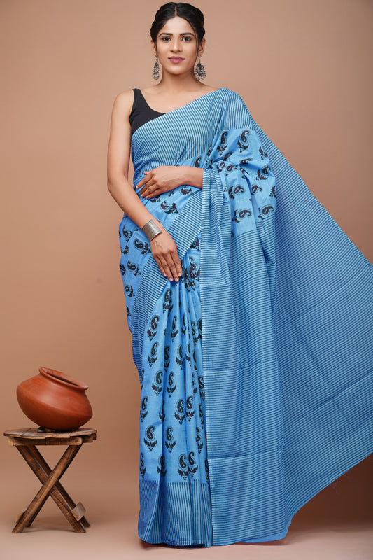 Premium Cotton Saree with Blouse Piece (BACS28)