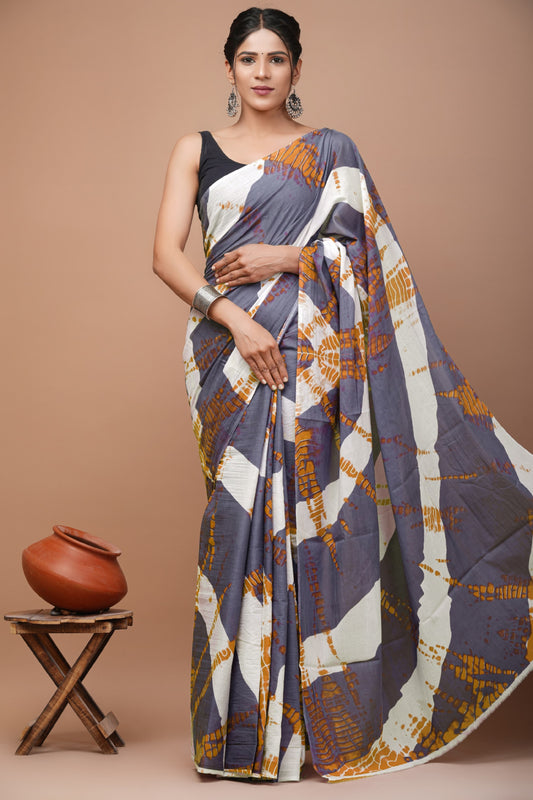 Premium Cotton Saree with Blouse Piece (BACS29)
