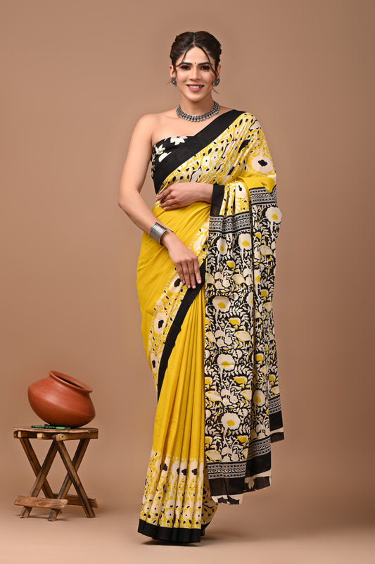 Premium Cotton Saree with Blouse Piece (BACS35)