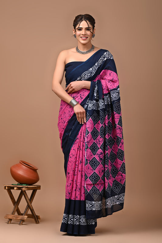 Premium Cotton Saree with Blouse Piece (BACS36)