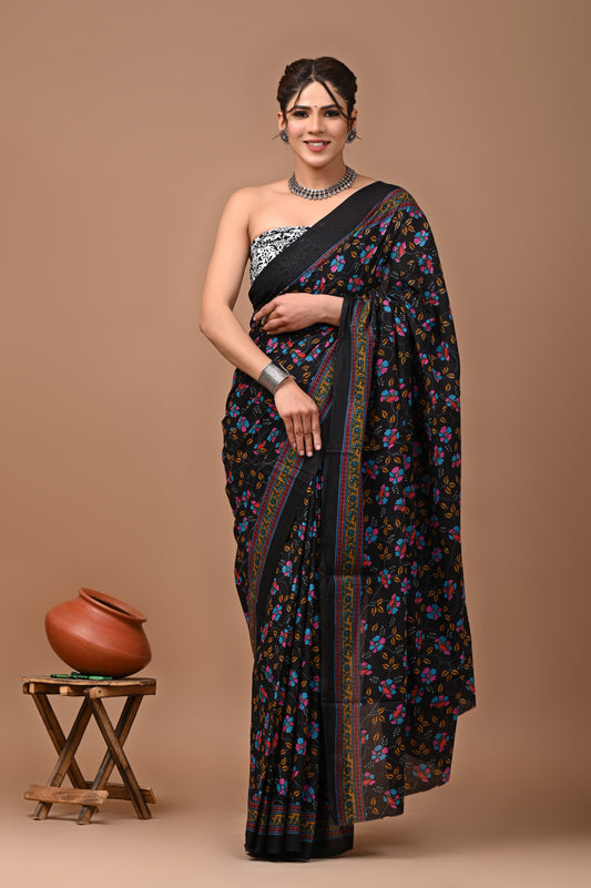 Premium Cotton Saree with Blouse Piece (BACS38)