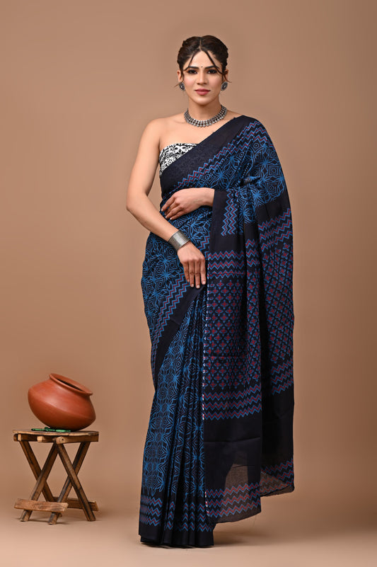 Premium Cotton Saree with Blouse Piece (BACS39)