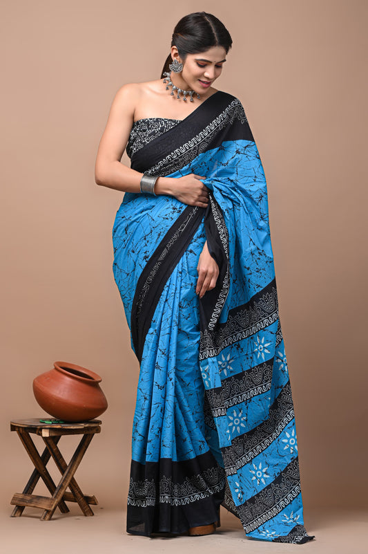 Premium Cotton Saree with Blouse Piece (BACS41)