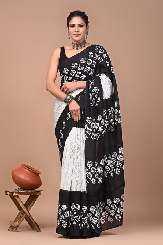 Premium Cotton Saree with Blouse Piece (BACS43)