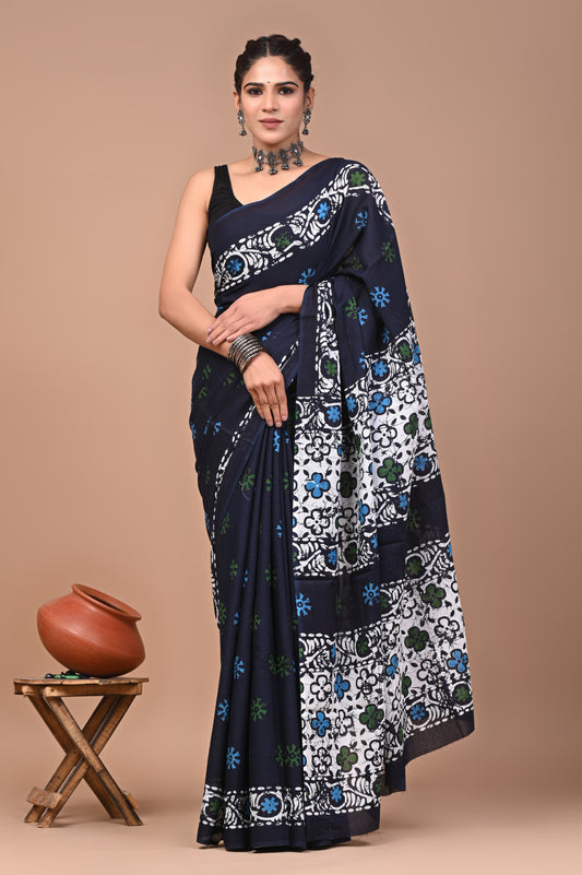 Premium Cotton Saree with Blouse Piece (BACS44)