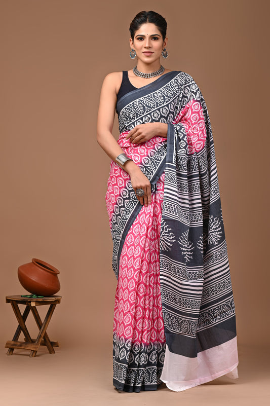 Premium Cotton Saree with Blouse Piece (BACS50)