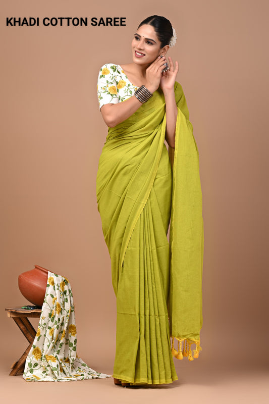 Premium Khadi Cotton Saree Extra Blouse Piece (BAKCS08)