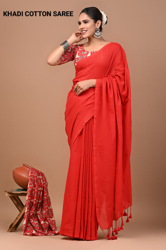 Premium Khadi Cotton Saree Extra Blouse Piece (BAKCS19)
