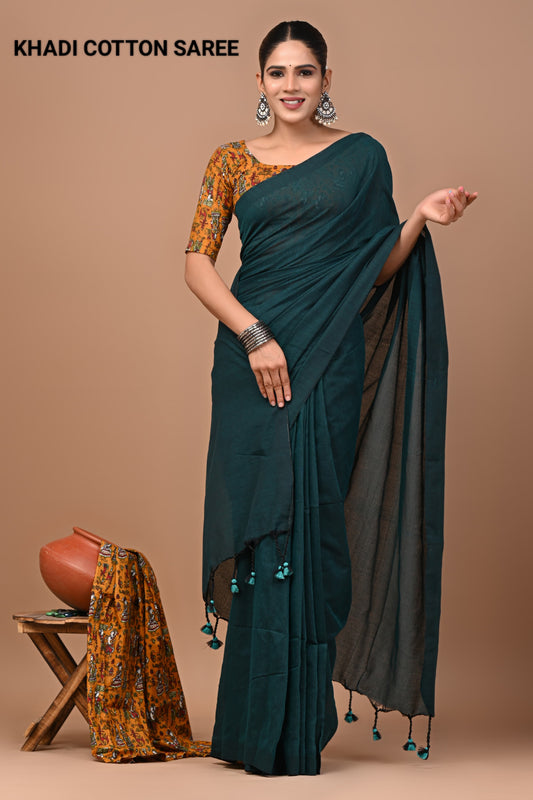 Premium Khadi Cotton Saree Extra Blouse Piece (BAKCS22)