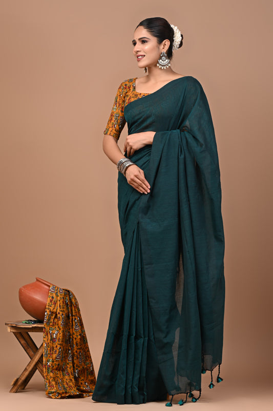 Premium Khadi Cotton Saree Extra Blouse Piece (BAKCS22)