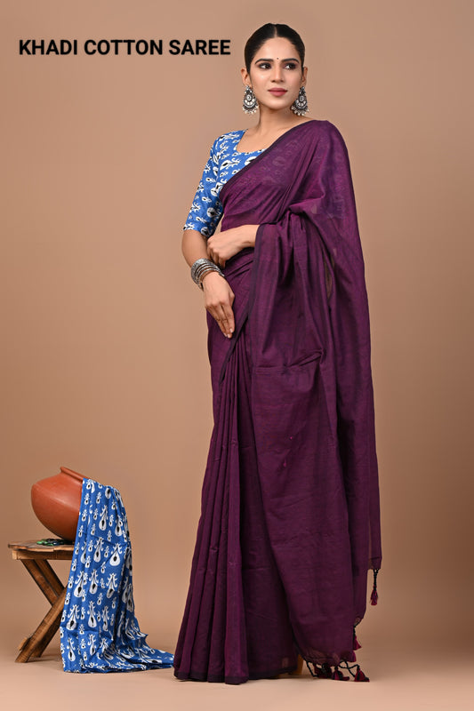 Premium Khadi Cotton Saree Extra Blouse Piece (BAKCS23)
