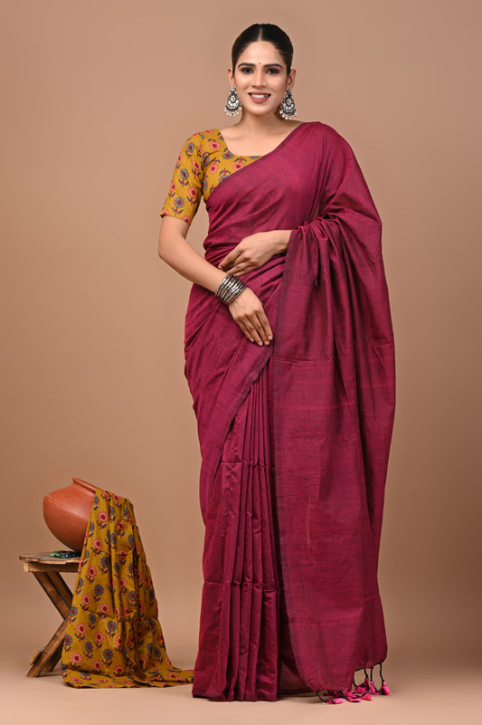 Premium Khadi Cotton Saree Extra Blouse Piece (BAKCS25)