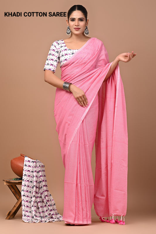 Premium Khadi Cotton Saree Extra Blouse Piece (BAKCS03)