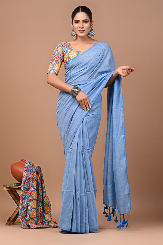 Premium Khadi Cotton Saree Extra Blouse Piece (BAKCS05)