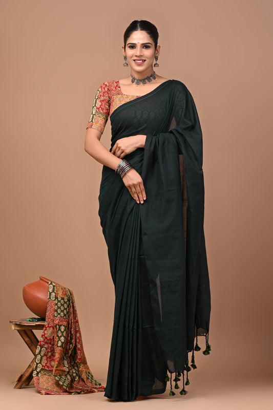 Premium Khadi Cotton Saree Extra Blouse Piece (BAKCS07)