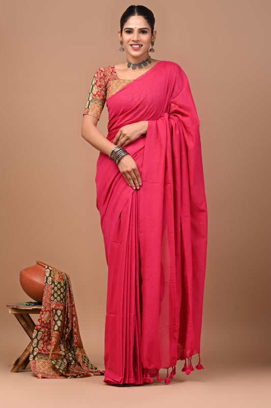 Premium Khadi Cotton Saree Extra Blouse Piece (BAKCS11)