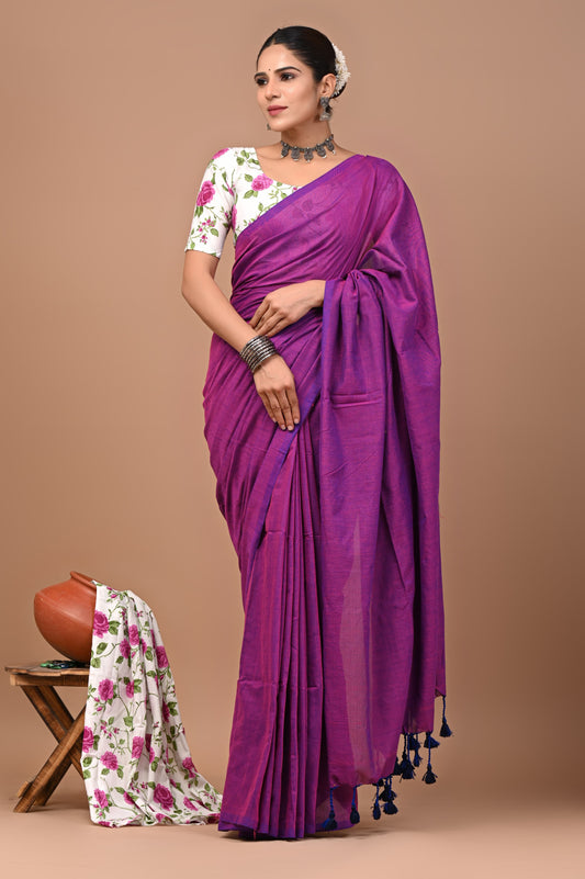 Premium Khadi Cotton Saree Extra Blouse Piece (BAKCS04)
