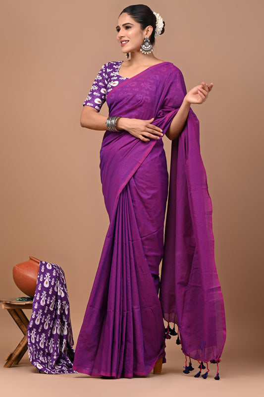 Premium Khadi Cotton Saree Extra Blouse Piece (BAKCS01)