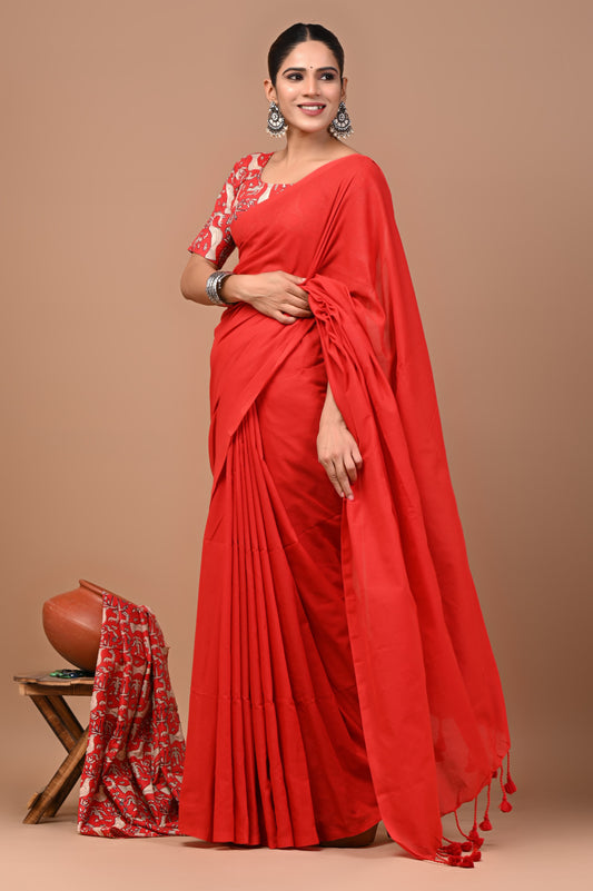 Premium Khadi Cotton Saree Extra Blouse Piece (BAKCS02)