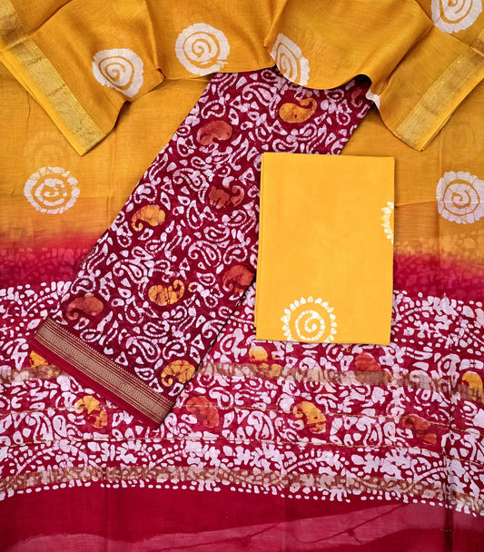 Exclusive Maheshwari silk suit Set